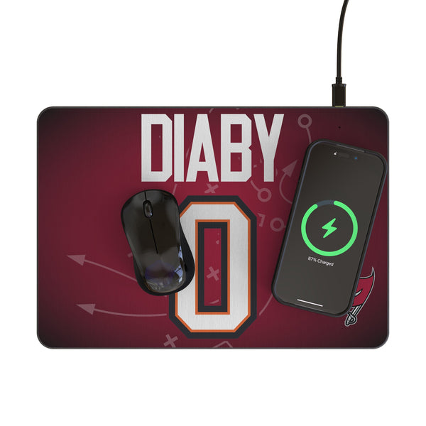 YaYa Diaby Tampa Bay Buccaneers 0 Game Tactic 15-Watt Wireless Charger and Mouse Pad Lifestyle.Jpg