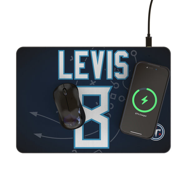 Will Levis Tennessee Titans 8 Game Tactic 15-Watt Wireless Charger and Mouse Pad Lifestyle.Jpg