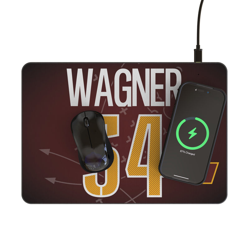 Bobby Wagner Washington Commanders 54 Game Tactic 15-Watt Wireless Charger and Mouse Pad Lifestyle.Jpg