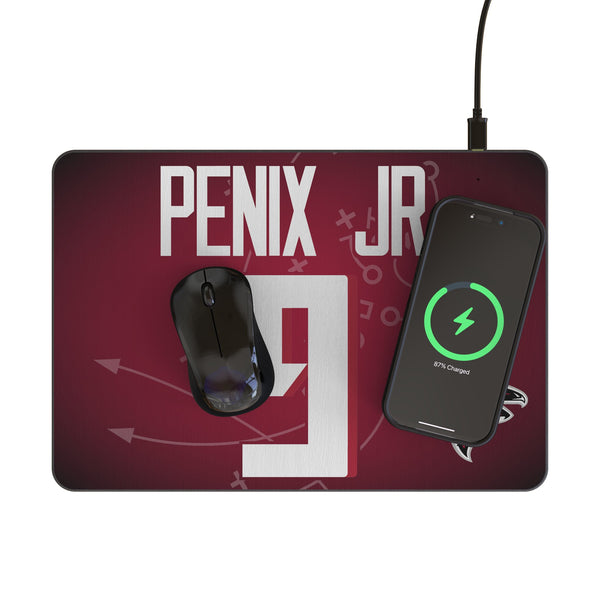 Michael Penix Jr. Atlanta Falcons 9 Game Tactic 15-Watt Wireless Charger and Mouse Pad Lifestyle.Jpg