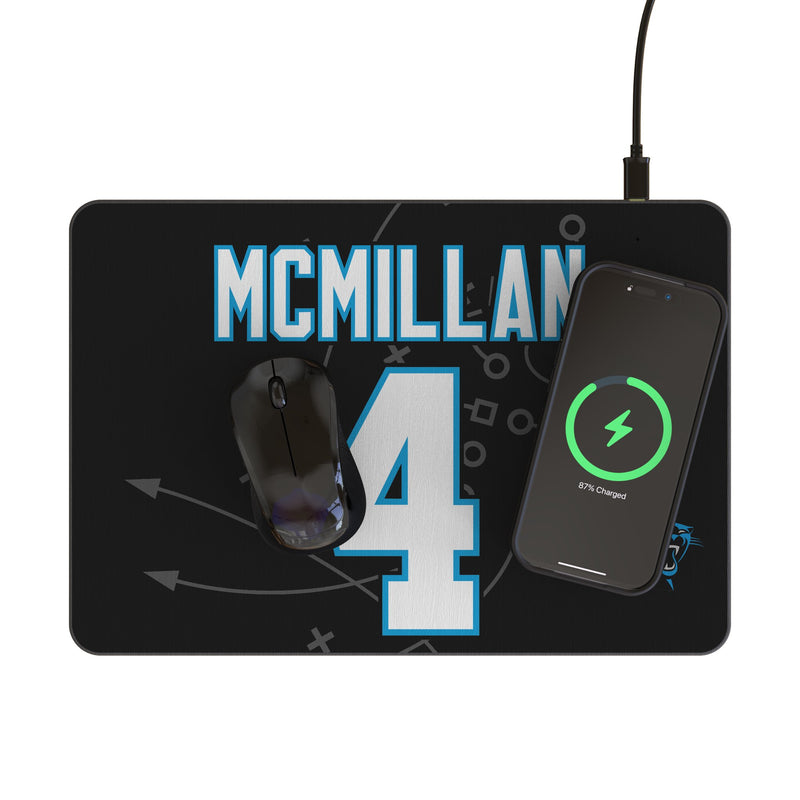 Tetairoa McMillan Carolina Panthers 4 Game Tactic 15-Watt Wireless Charger and Mouse Pad Lifestyle.Jpg