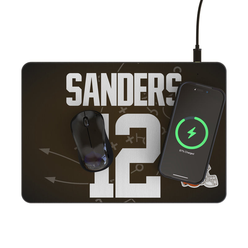 Shedeur Sanders Cleveland Browns 12 Game Tactic 15-Watt Wireless Charger and Mouse Pad Lifestyle.Jpg