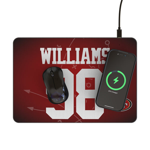 Mykel Williams San Francisco 49ers 98 Game Tactic 15-Watt Wireless Charger and Mouse Pad Lifestyle.Jpg