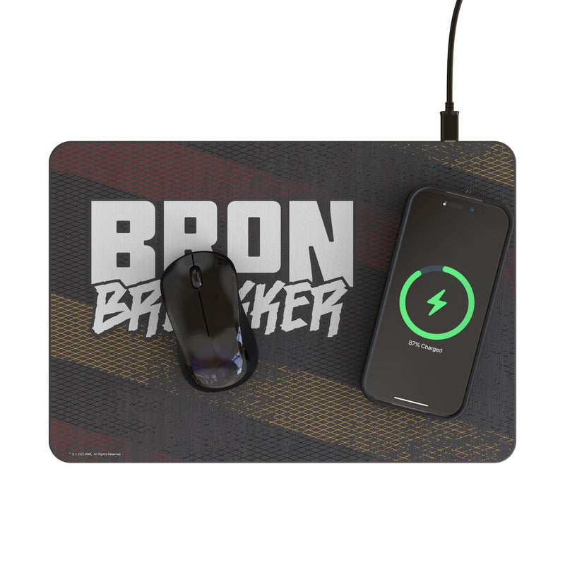 Bron Breakker Steel 15-Watt Wireless Charger and Mouse Pad Lifestyle.Jpg