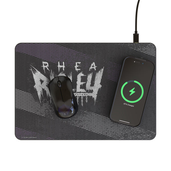 Rhea Ripley Steel 15-Watt Wireless Charger and Mouse Pad Lifestyle.Jpg