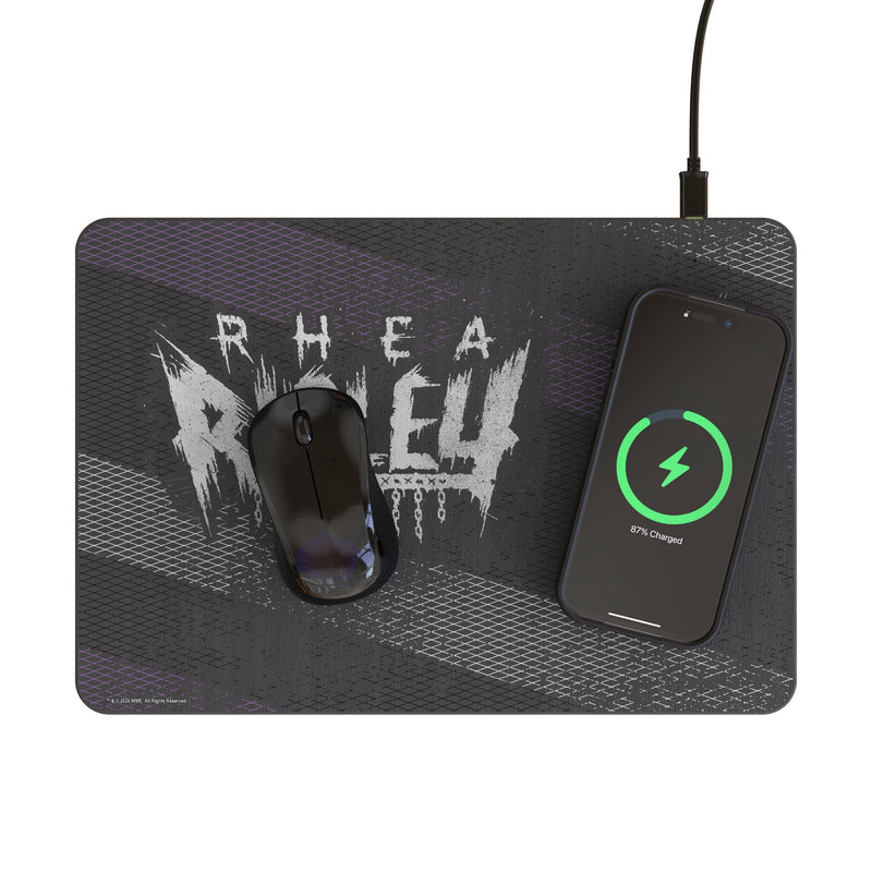 Rhea Ripley Steel 15-Watt Wireless Charger and Mouse Pad Lifestyle.Jpg