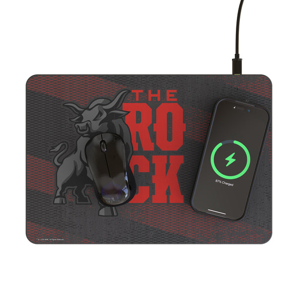 The Rock Steel 15-Watt Wireless Charger and Mouse Pad Lifestyle.Jpg