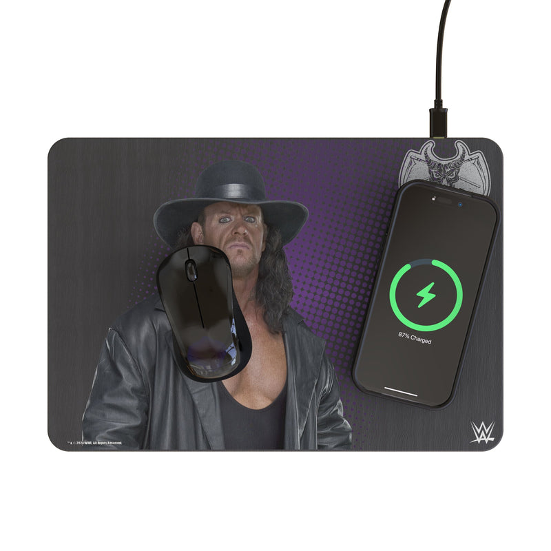 Undertaker Superstar 15-Watt Wireless Charger and Mouse Pad Lifestyle.Jpg