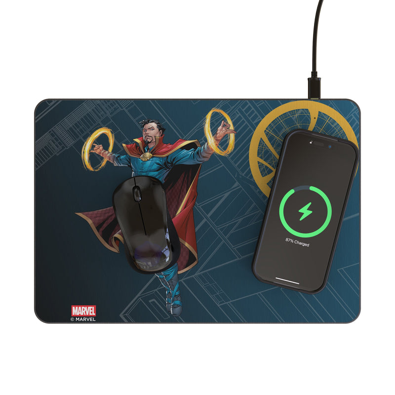 Marvel Avengers Doctor Strange MechLine 15-Watt Wireless Charger and Mouse Pad Lifestyle.Jpg