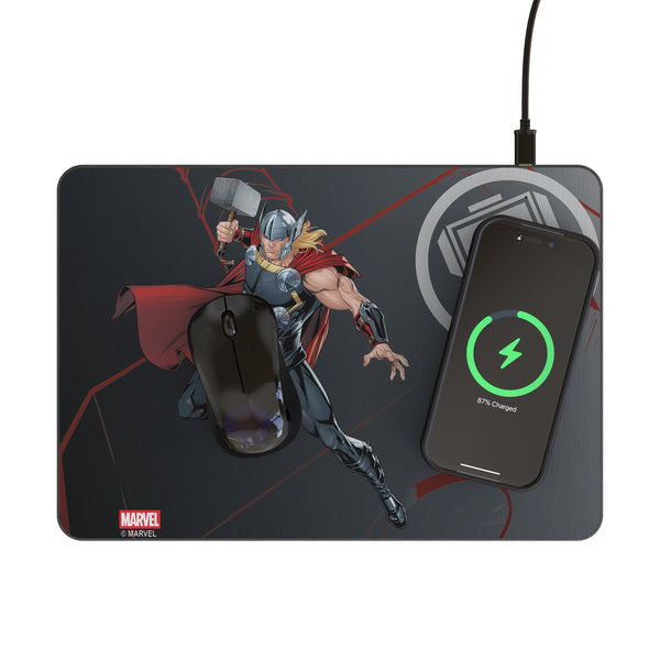 Marvel Avengers Thor MechLine 15-Watt Wireless Charger and Mouse Pad Lifestyle.Jpg