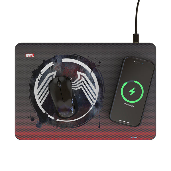 Marvel Venom Grid 15-Watt Wireless Charger and Mouse Pad Lifestyle.Jpg