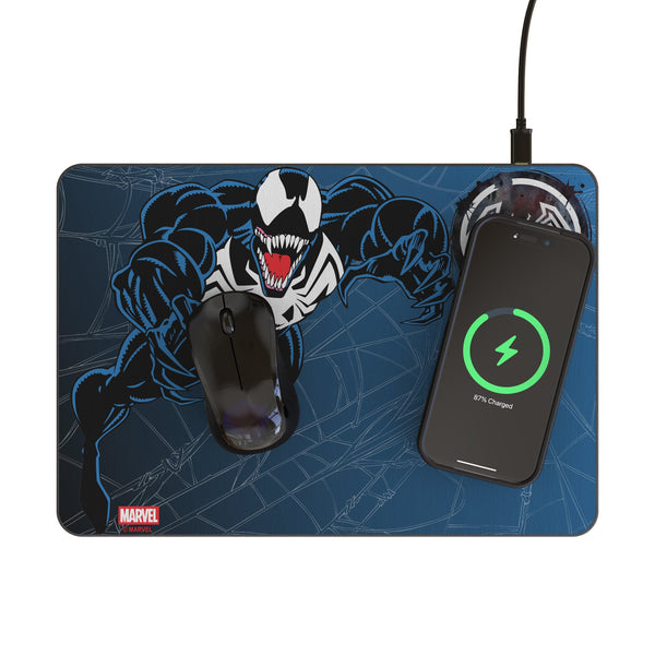 Marvel Venom MechLine 15-Watt Wireless Charger and Mouse Pad Lifestyle.Jpg