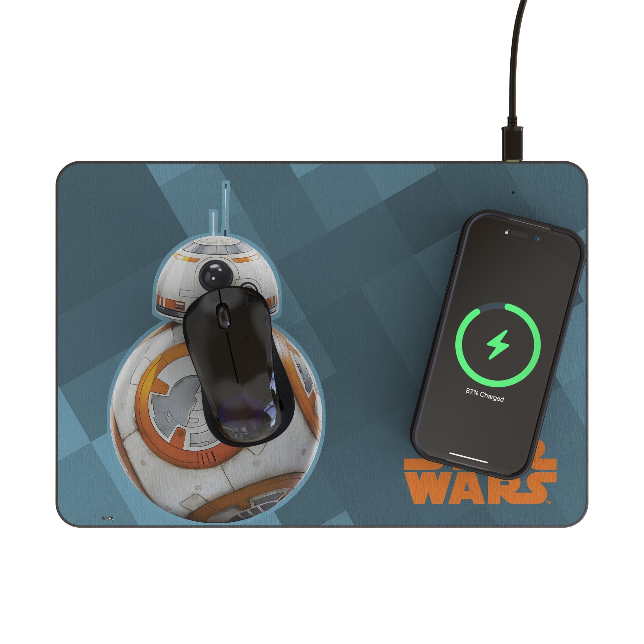 Star Wars BB-8 Color Block 15-Watt Wireless Charger and Mouse Pad Lifestyle.Jpg