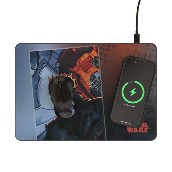 Star Wars Darth Maul Portrait 15-Watt Wireless Charger and Mouse Pad Lifestyle.Jpg