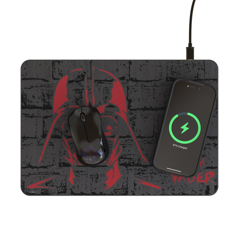 Star Wars Darth Vader Iconic 15-Watt Wireless Charger and Mouse Pad Lifestyle.Jpg