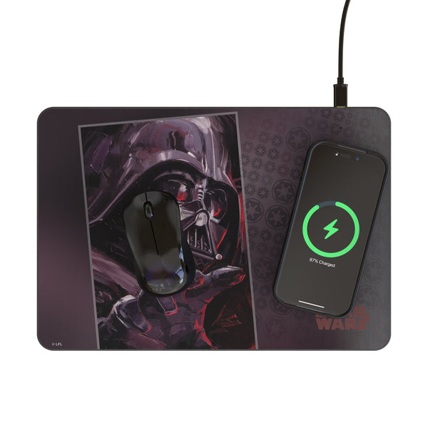 Star Wars Darth Vader Portrait 15-Watt Wireless Charger and Mouse Pad Lifestyle.Jpg