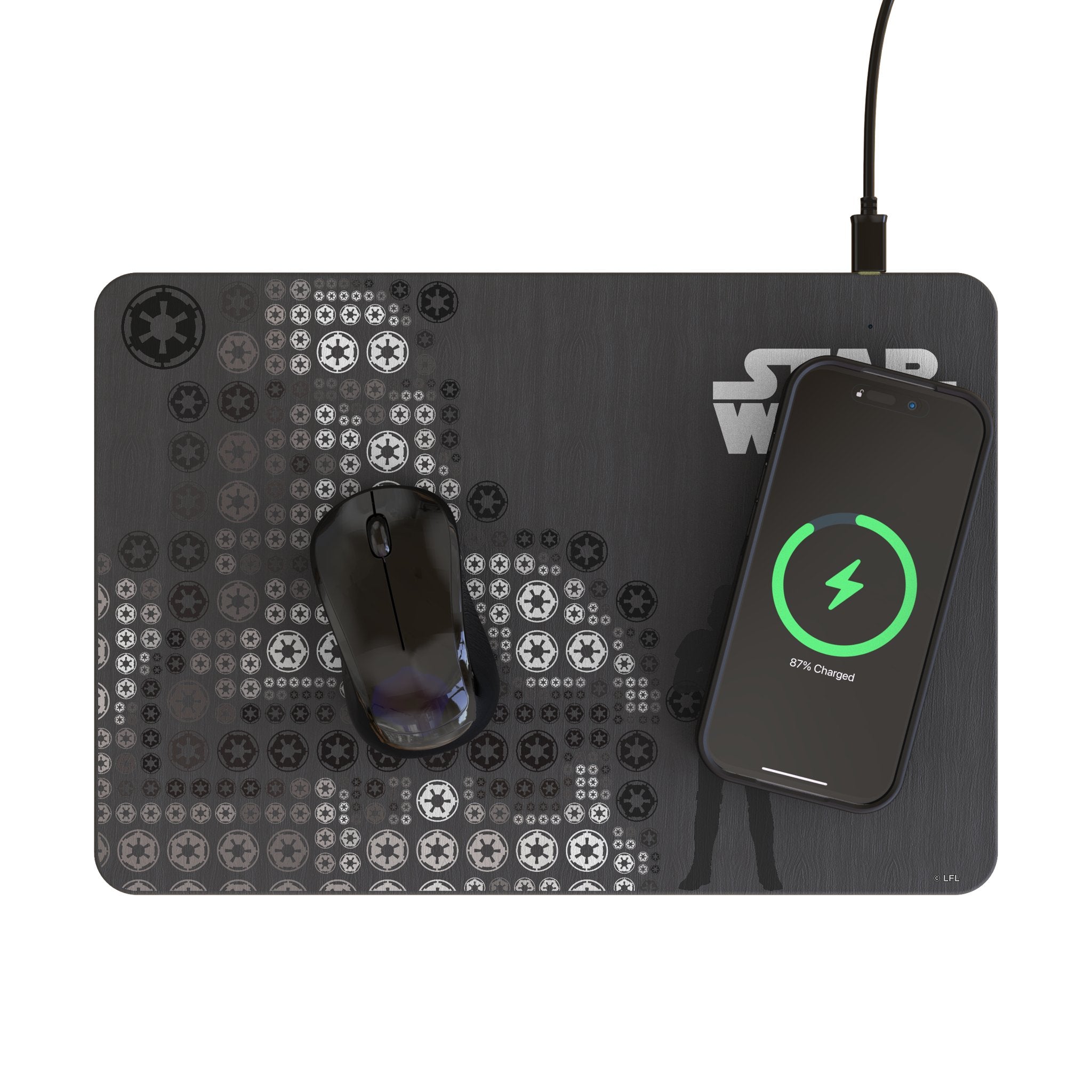 Star Wars Stormtrooper Quadratic 15-Watt Wireless Charger and Mouse Pad Lifestyle.Jpg
