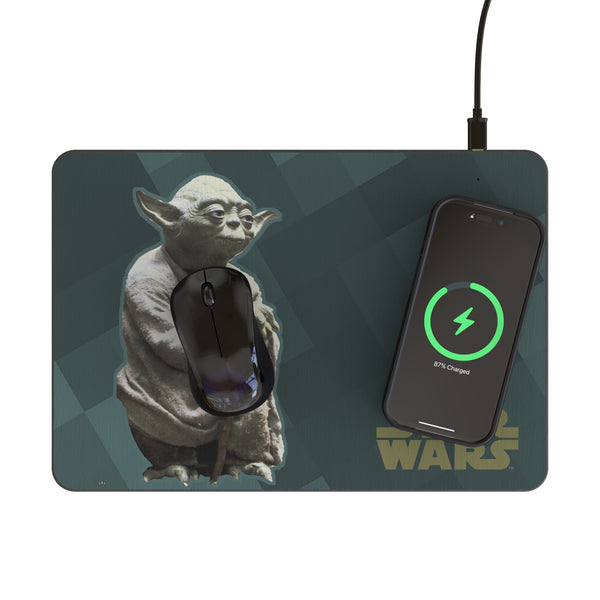 Star Wars Yoda Color Block 15-Watt Wireless Charger and Mouse Pad Lifestyle.Jpg
