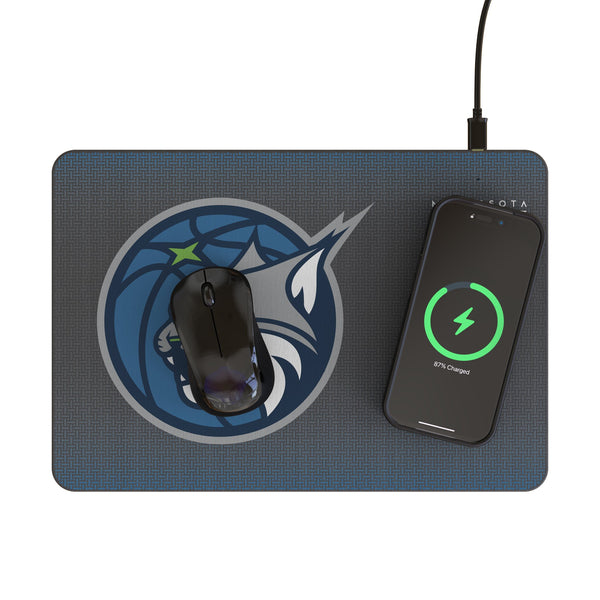 Minnesota Lynx Linen 15-Watt Wireless Charger and Mouse Pad Lifestyle.Jpg