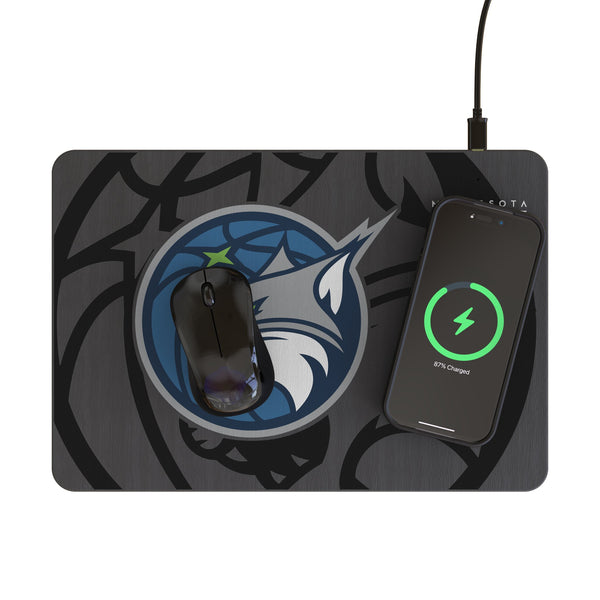 Minnesota Lynx Monocolor Tilt 15-Watt Wireless Charger and Mouse Pad Lifestyle.Jpg