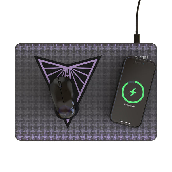 Golden State Valkyries Linen 15-Watt Wireless Charger and Mouse Pad Lifestyle.Jpg