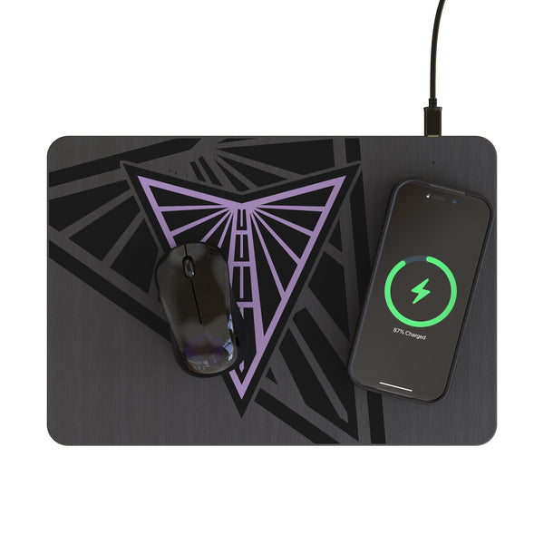Golden State Valkyries Personalized Tilt 15-Watt Wireless Charger and Mouse Pad Lifestyle.Jpg