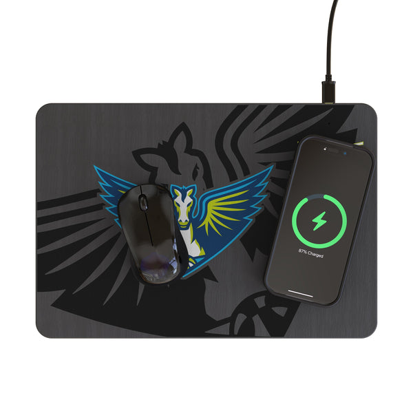Dallas Wings Monocolor Tilt 15-Watt Wireless Charger and Mouse Pad Lifestyle.Jpg