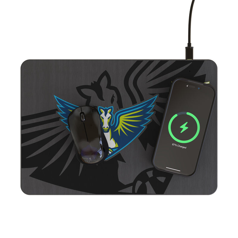 Dallas Wings Monocolor Tilt 15-Watt Wireless Charger and Mouse Pad Lifestyle.Jpg