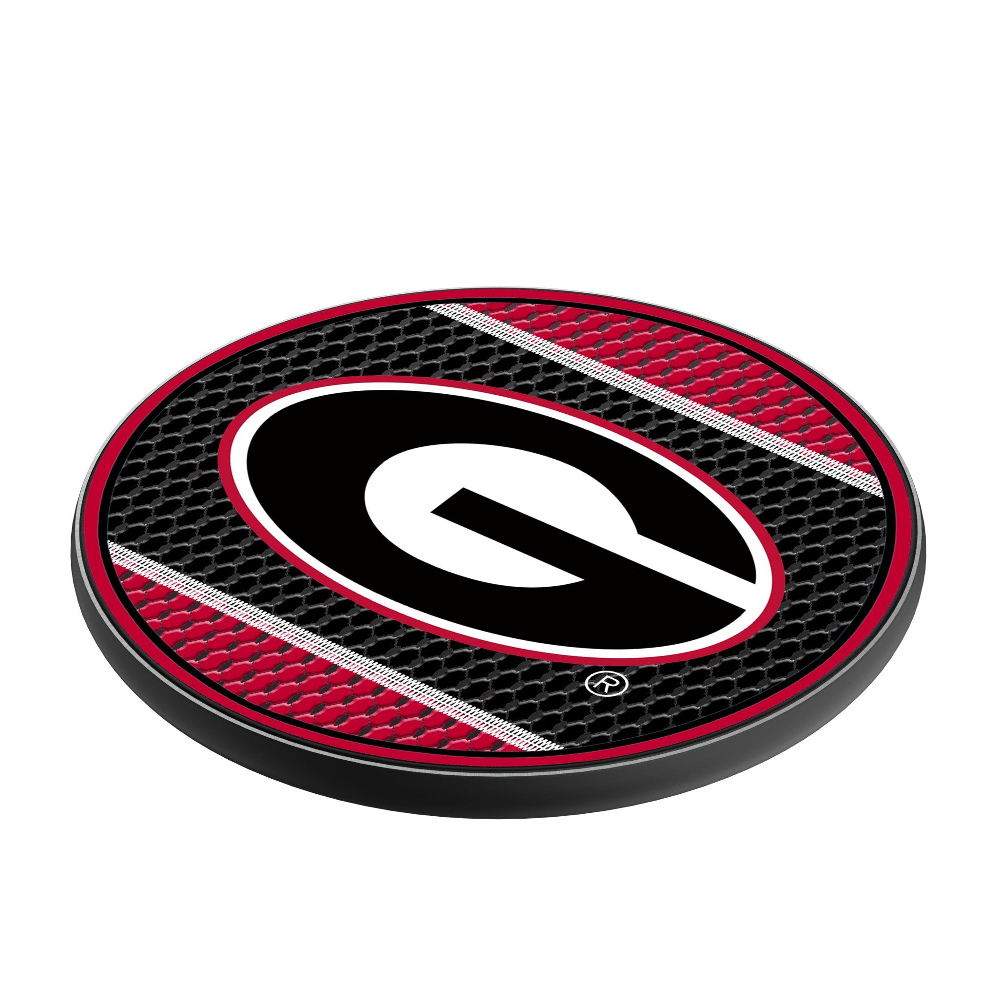 University of Georgia Bulldogs Mesh 15-Watt Wireless Charger Iso.Jpg