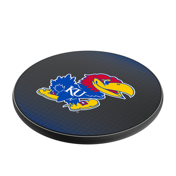 University of Kansas Jayhawks Linen 15-Watt Wireless Charger Iso.Jpg