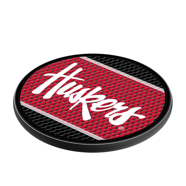 University of Nebraska Huskers Mesh 15-Watt Wireless Charger Iso.Jpg