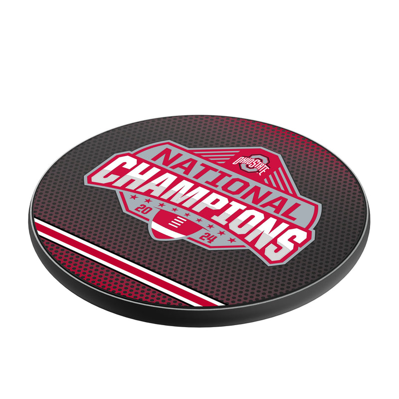 Ohio State University Buckeyes 2024 College Football Playoff National Champion 15-Watt Wireless Charger Iso.Jpg