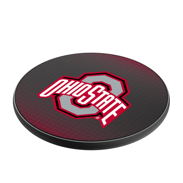Ohio State University Buckeyes Linen 15-Watt Wireless Charger Iso.Jpg