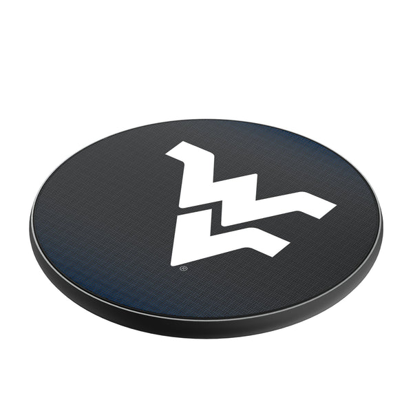 West Virginia University Mountaineers Linen 15-Watt Wireless Charger Iso.Jpg