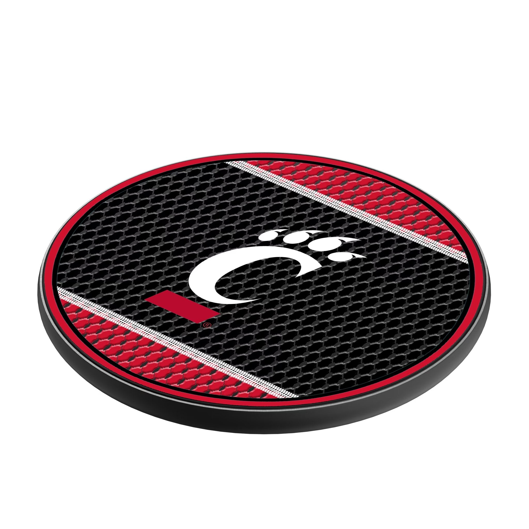 University of Cincinnati Bearcats Mesh 15-Watt Wireless Charger Iso.Jpg