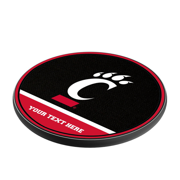 University of Cincinnati Bearcats Personalized Endzone Solid 15-Watt Wireless Charger Iso.Jpg