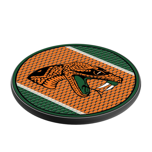 Florida A&M University Rattlers Mesh 15-Watt Wireless Charger Iso.Jpg