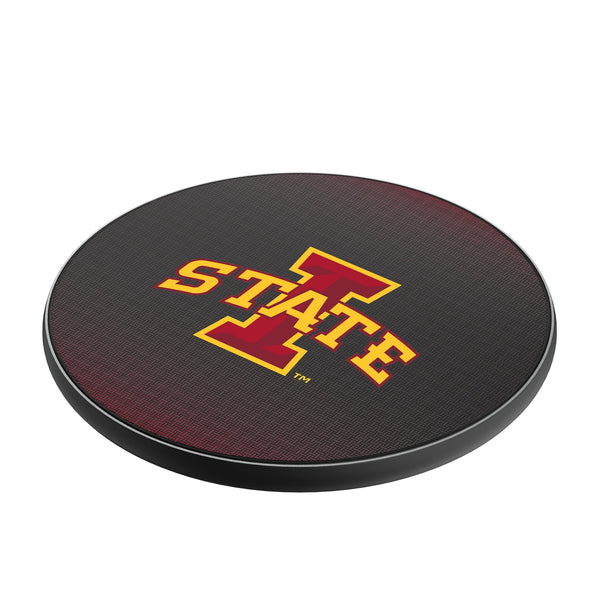 Iowa State University Cyclones Linen 15-Watt Wireless Charger Iso.Jpg