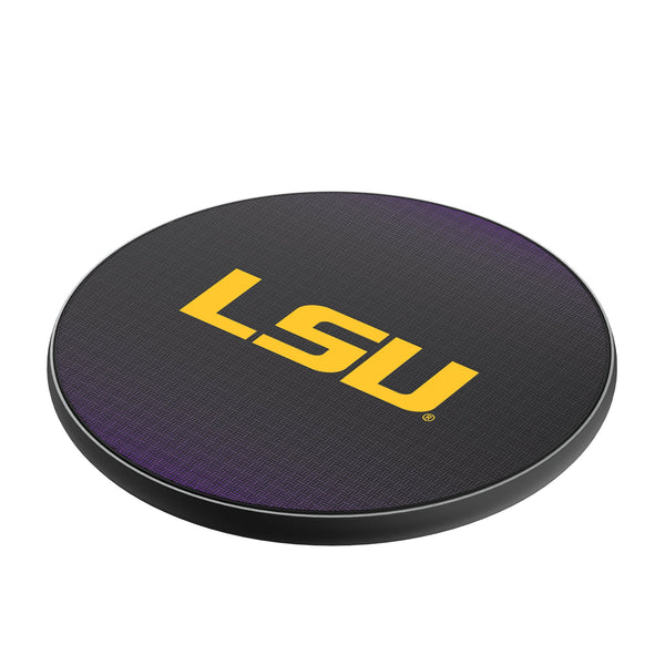 Louisiana State University Tigers Linen 15-Watt Wireless Charger Iso.Jpg