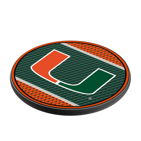 University of Miami Hurricanes Mesh 15-Watt Wireless Charger Iso.Jpg