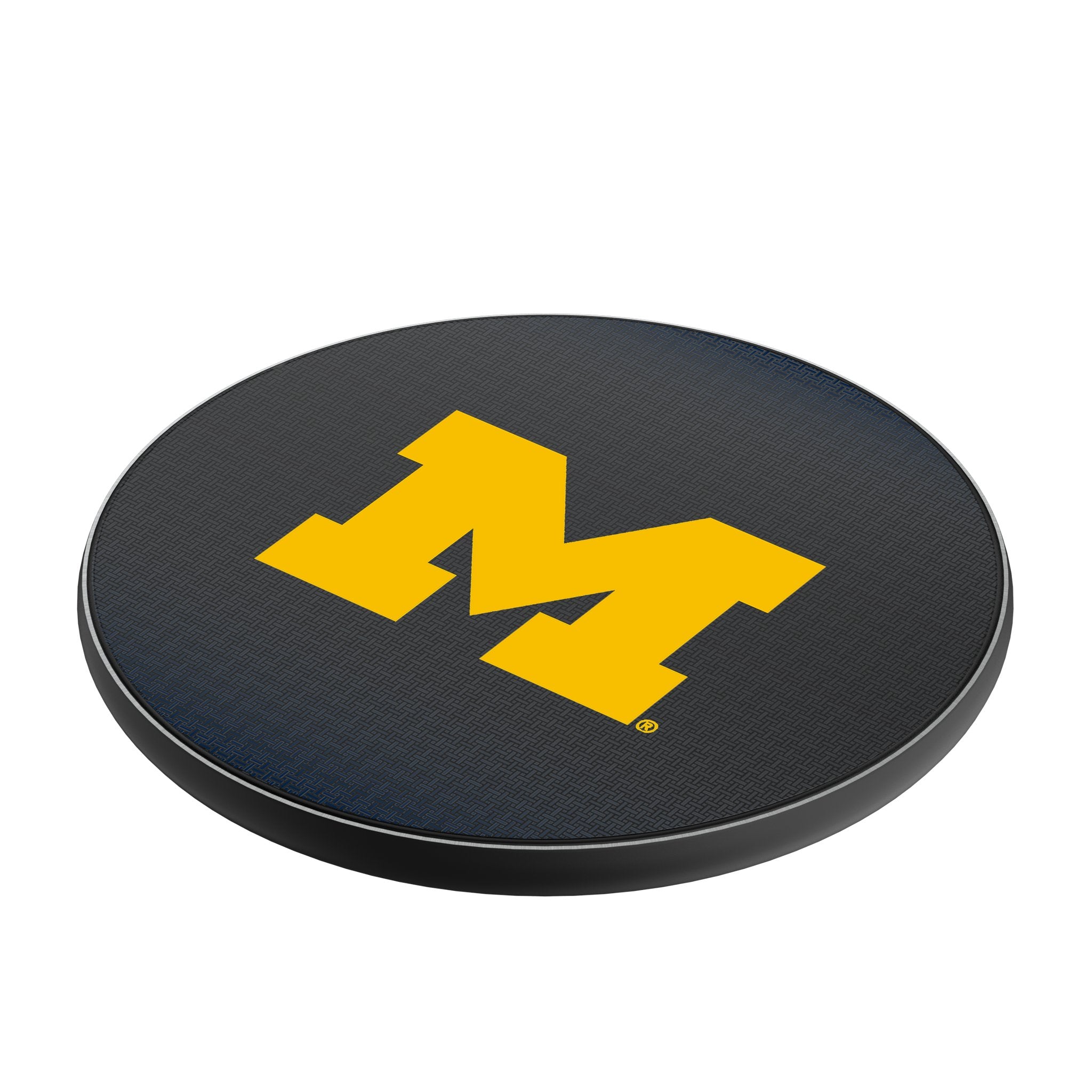 University of Michigan Wolverines Linen 15-Watt Wireless Charger Iso.Jpg