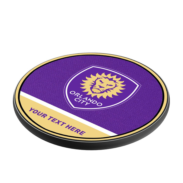 Orlando City Soccer Club Personalized Endzone Solid 15-Watt Wireless Charger Iso.Jpg