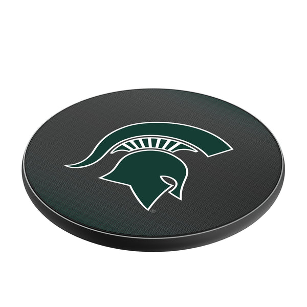 Michigan State University Spartans Linen 15-Watt Wireless Charger Iso.Jpg