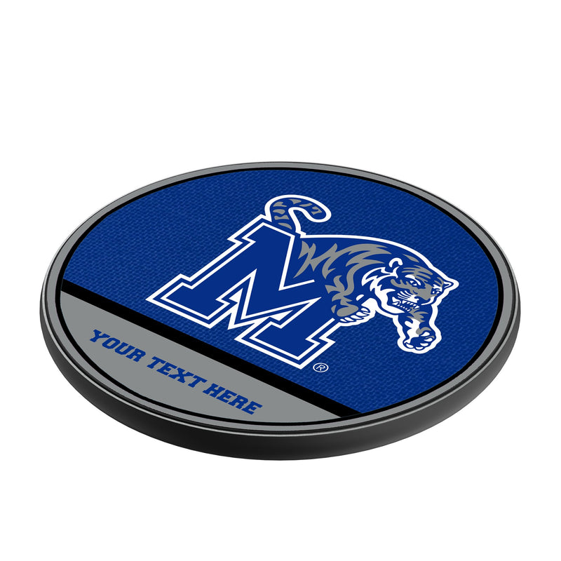 University of Memphis Tigers Personalized Endzone Solid 15-Watt Wireless Charger Iso.Jpg