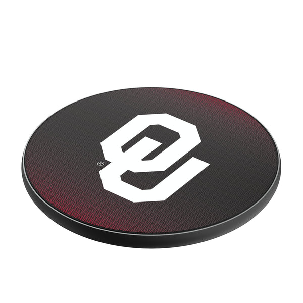University of Oklahoma Sooners Linen 15-Watt Wireless Charger Iso.Jpg