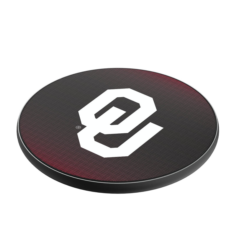 University of Oklahoma Sooners Linen 15-Watt Wireless Charger Iso.Jpg