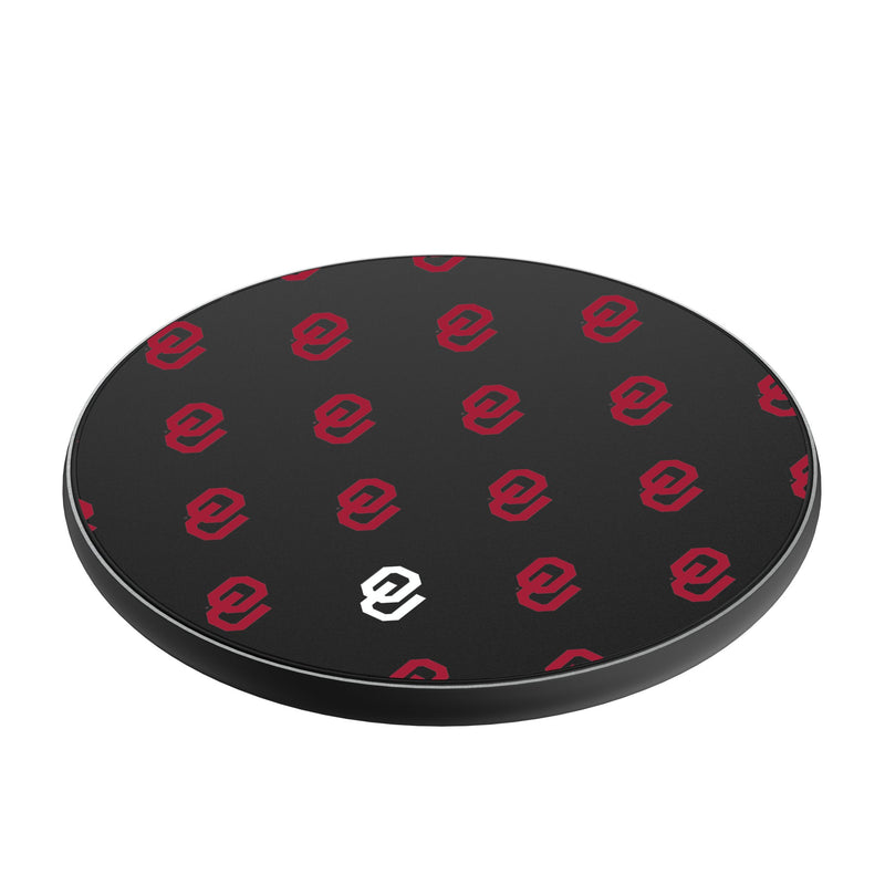 University of Oklahoma Sooners Fashion Pattern 15-Watt Wireless Charger Iso.Jpg