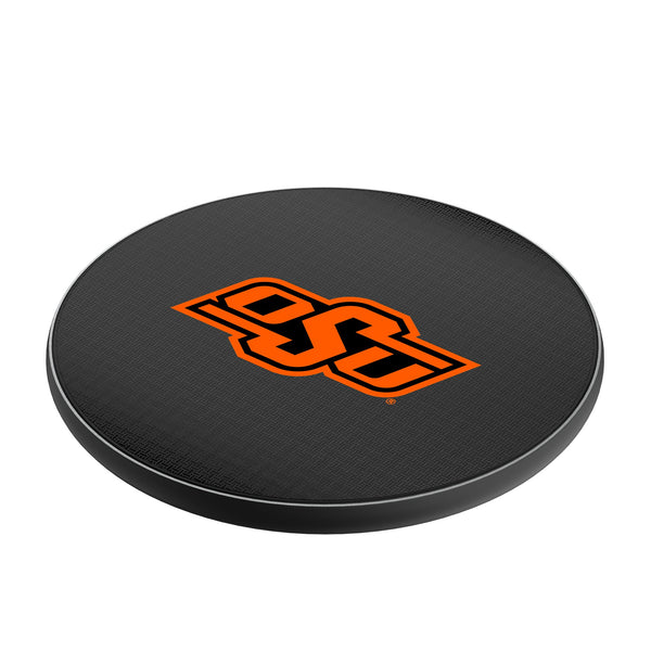 Oklahoma State University Cowboys Linen 15-Watt Wireless Charger Iso.Jpg