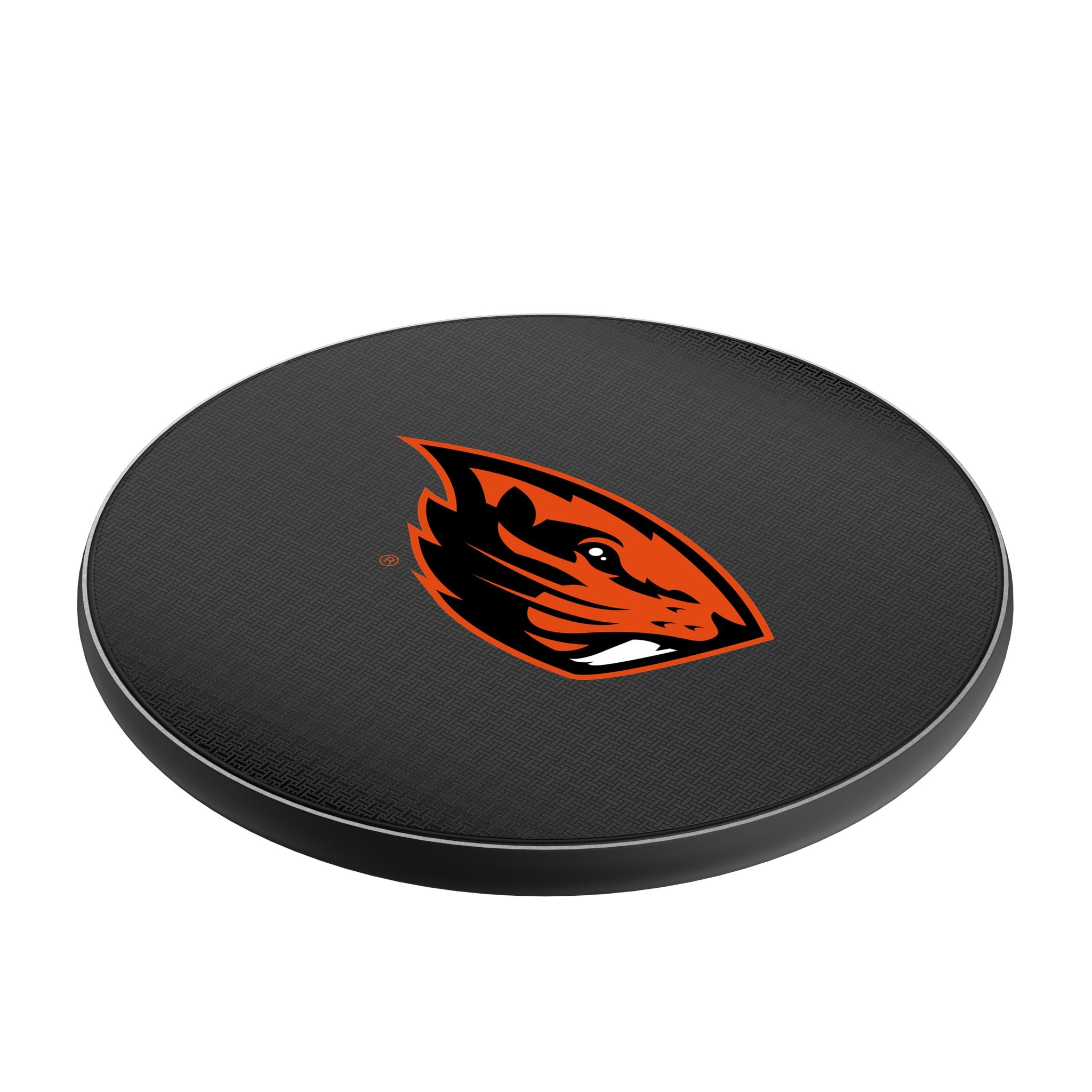 Oregon State University Beavers Linen 15-Watt Wireless Charger Iso.Jpg