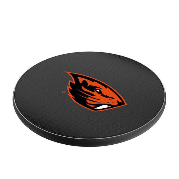 Oregon State University Beavers Linen 15-Watt Wireless Charger Iso.Jpg